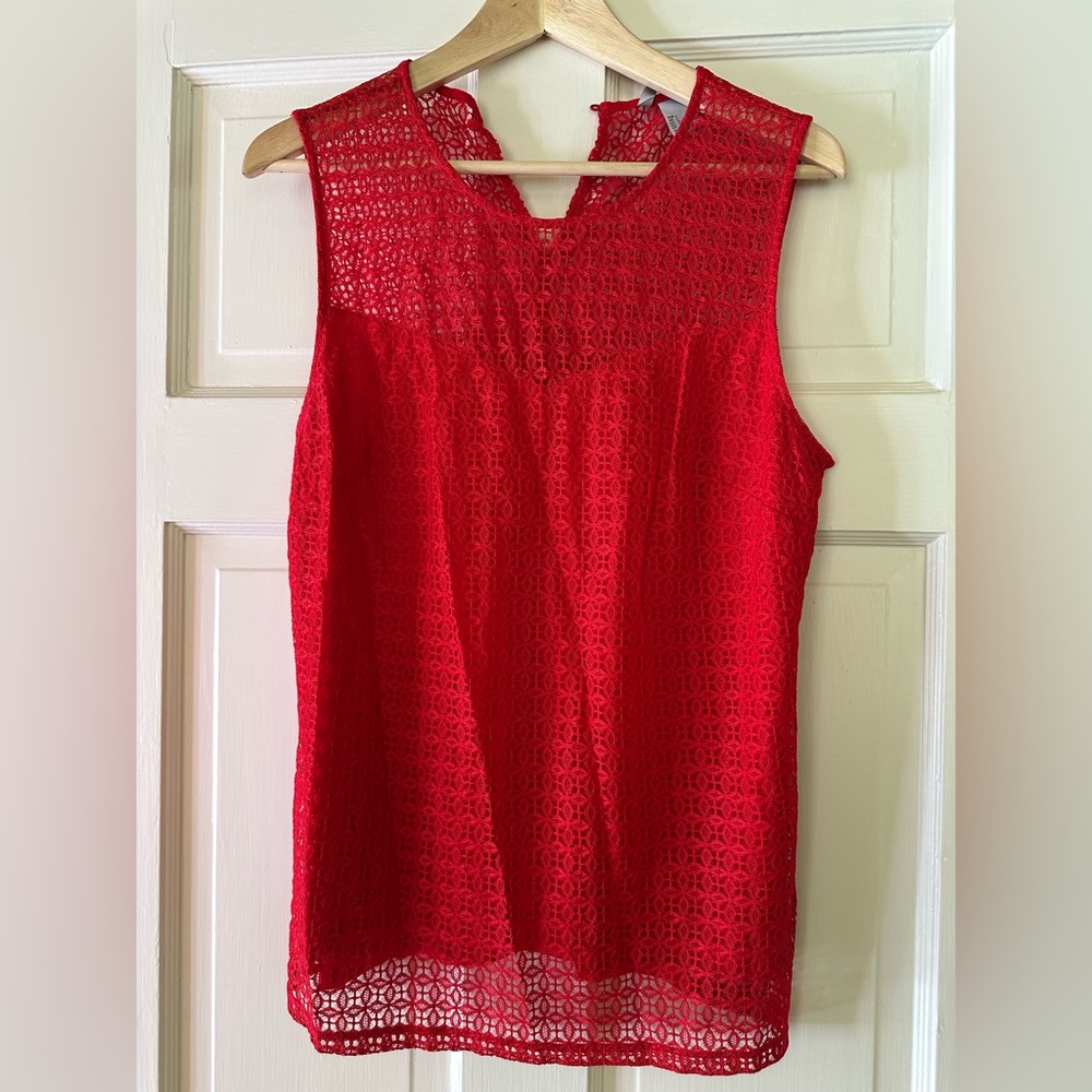 H&M Vibrant Red Lace Blouse - Picture 2 of 5